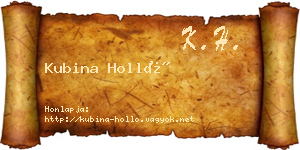 Kubina Holló névjegykártya